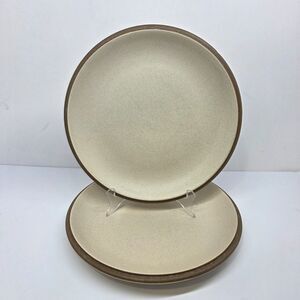 Crown Ceramics For Cracker Barrel DUNE Set Of 2 Beige 10 1/2" Dinner Plates  GUC